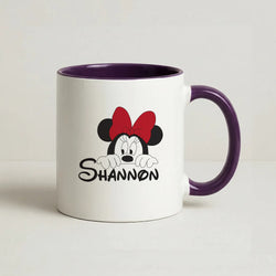 Minnie Mouse - Personalised Fairytale Coffee Purple Mug