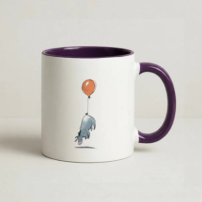 Donkey And His Balloon Coffee Purple Mug