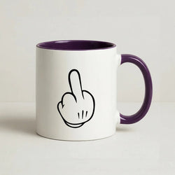 Fairytale Mouse Middle Finger Coffee Purple Mug
