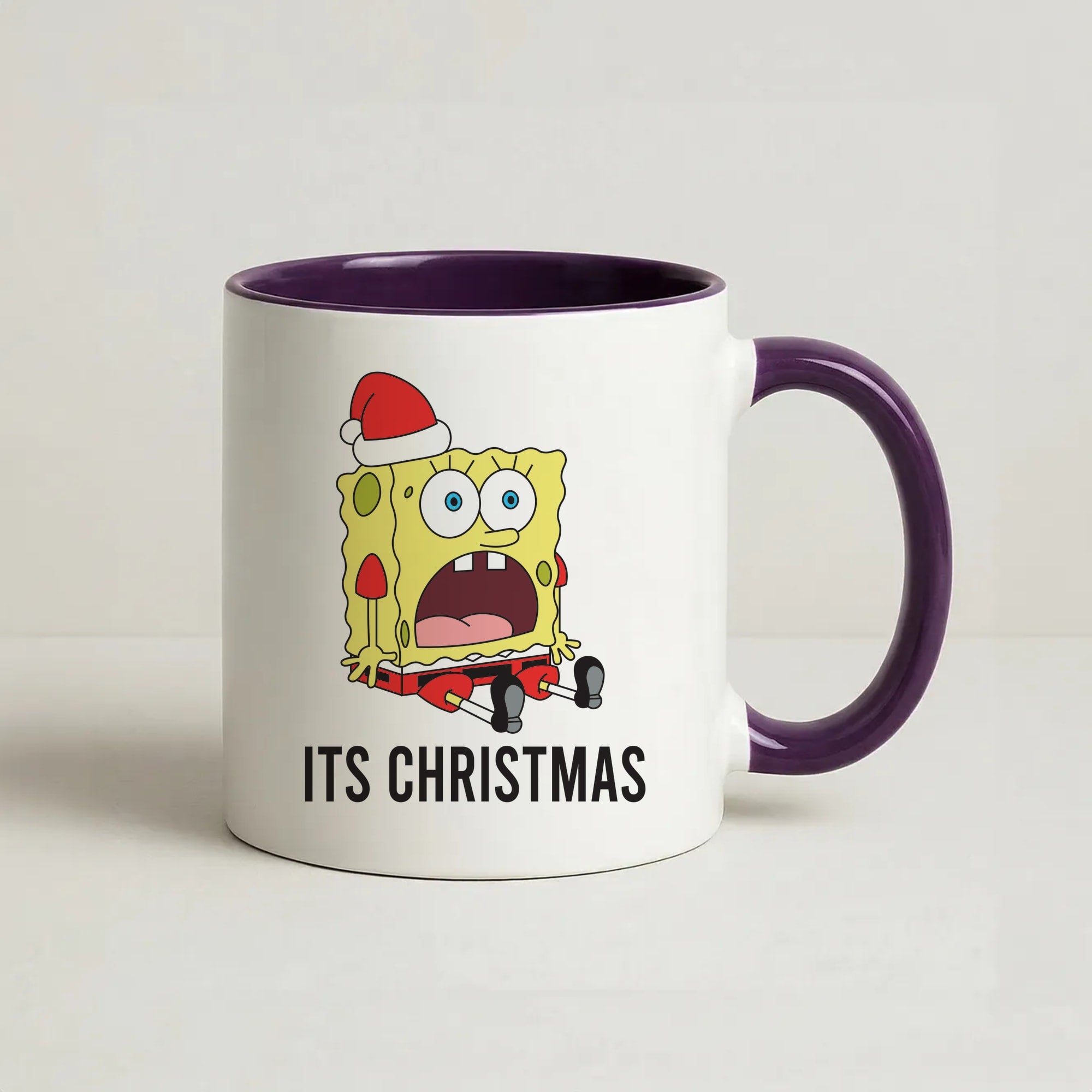 It's Christmas Cartoon Sponge Coffee Purple Mug