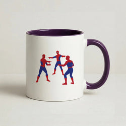 Spider Hero Pointing Meme Coffee Purple Mug