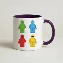 Bricks Figures Rainbow Coffee Purple Mug