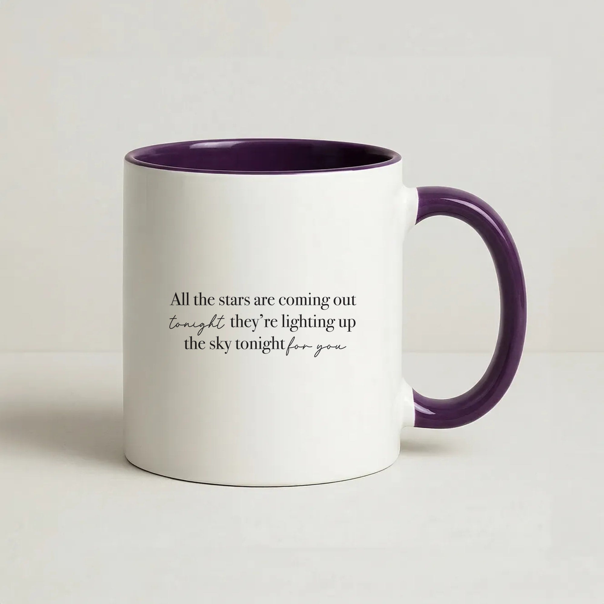 Lighting Up The Sky Tonight Coffee Purple Mug