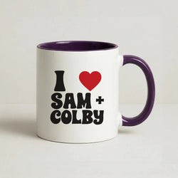 I Love S & C Coffee Purple Mug