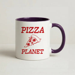 Retro Pizza Planet  Coffee Purple Mug