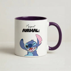 My Sprit Animal Blue Alien Coffee Purple Mug