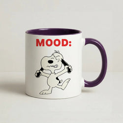 Mood Cartoon Beagle  Coffee Purple Mug