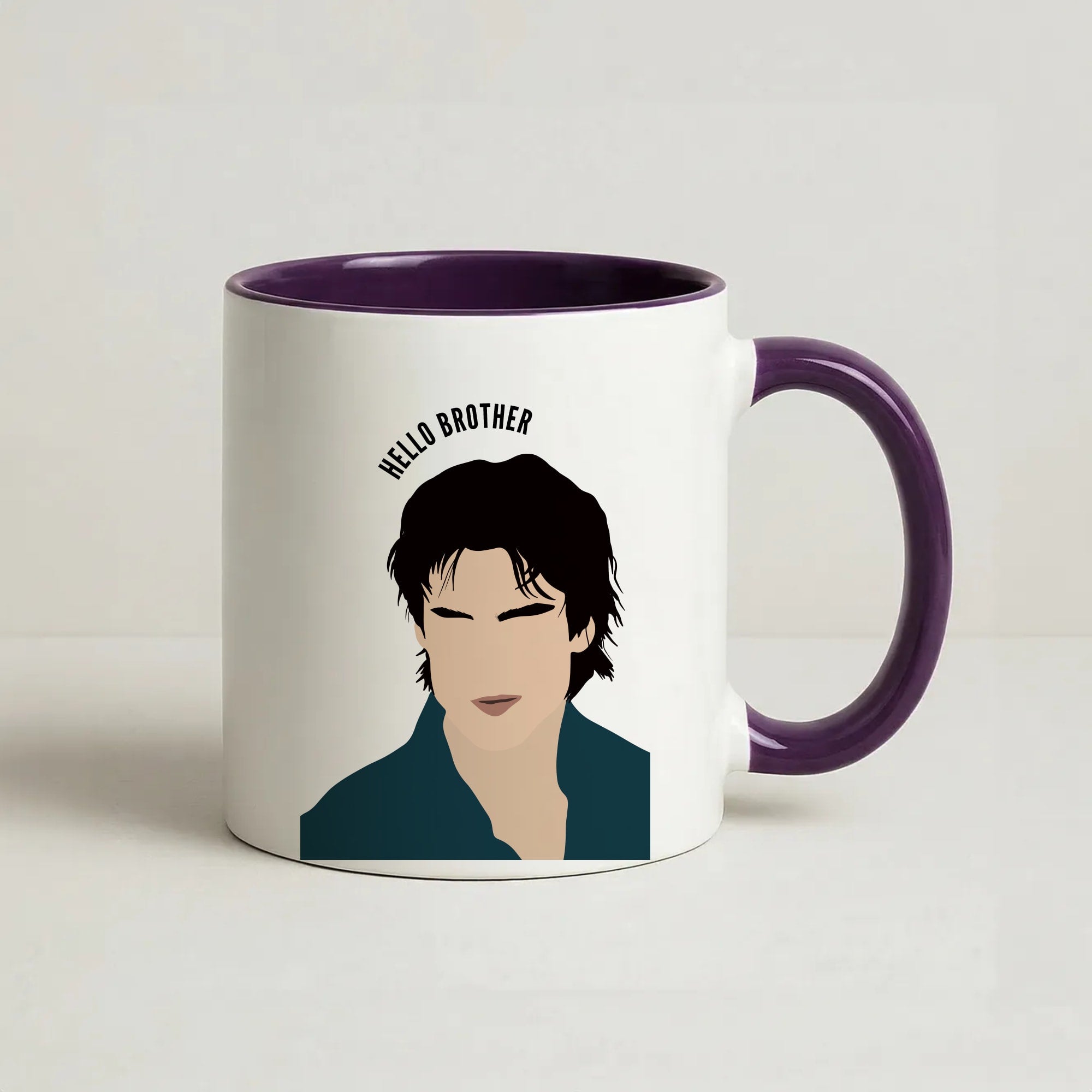 Hello Brother Cartoon - VD Coffee Purple Mug