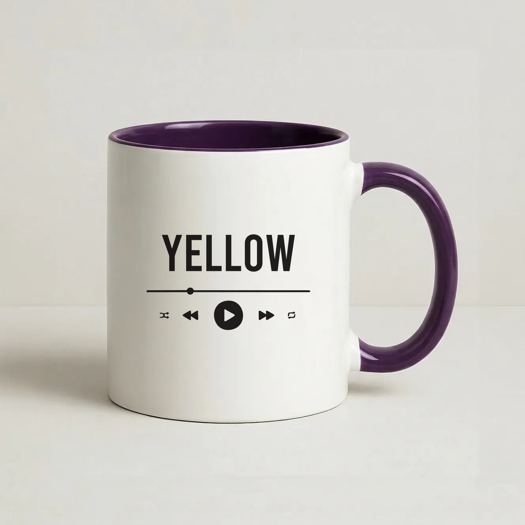 Yellow Music Player Coffee Purple Mug
