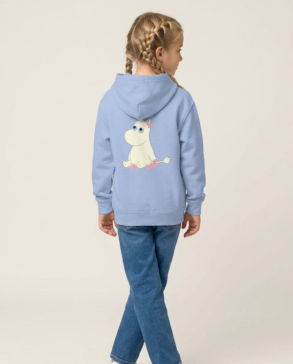Moomintroll - Moomin Kids Hoodie — Blue Back, worn