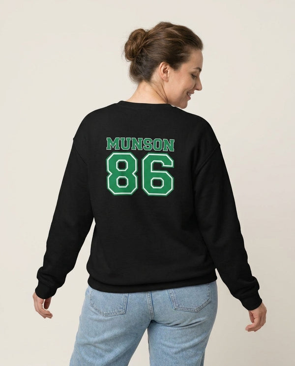 Munson 86 - Green Sweatshirt — Black Back, worn