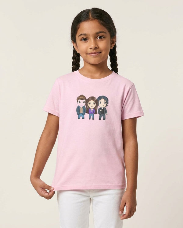 VPD Cartoon Kids T-Shirt — Pink Front, worn