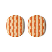 Orange Wavy Stripes Pattern AirPods Max Case 3
