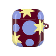 Butter Stars On Burgundy AirPods Case 2