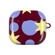 Butter Stars On Burgundy AirPods Case 4