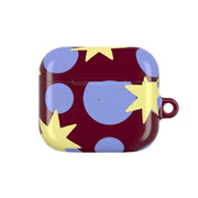 Butter Stars On Burgundy AirPods Case 3