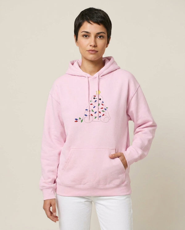 Baymax Christmas Hoodie — Pink Front, worn