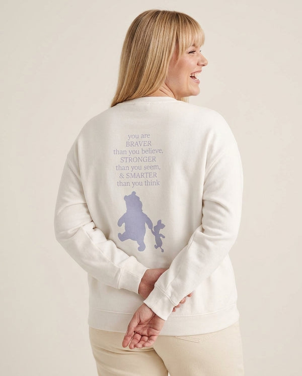 Braver, Stronger, Smarter Sweatshirt — White Back, worn