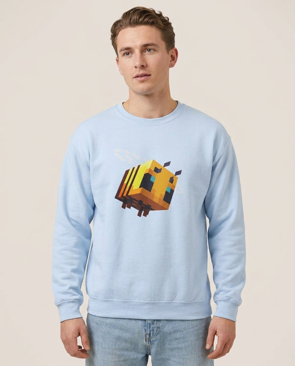 Mining Bee Sweatshirt — Blue Front, worn
