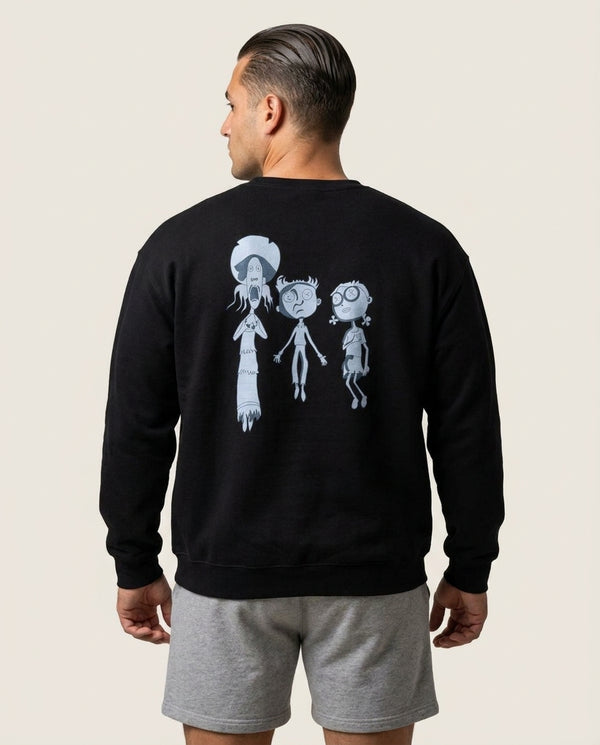 Cor Outline Sweatshirt — Black Back, worn