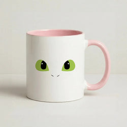 Black Fury Dragon Face Coffee Pink Mug