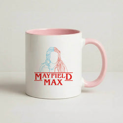 Blue And Red Max Coffee Pink Mug