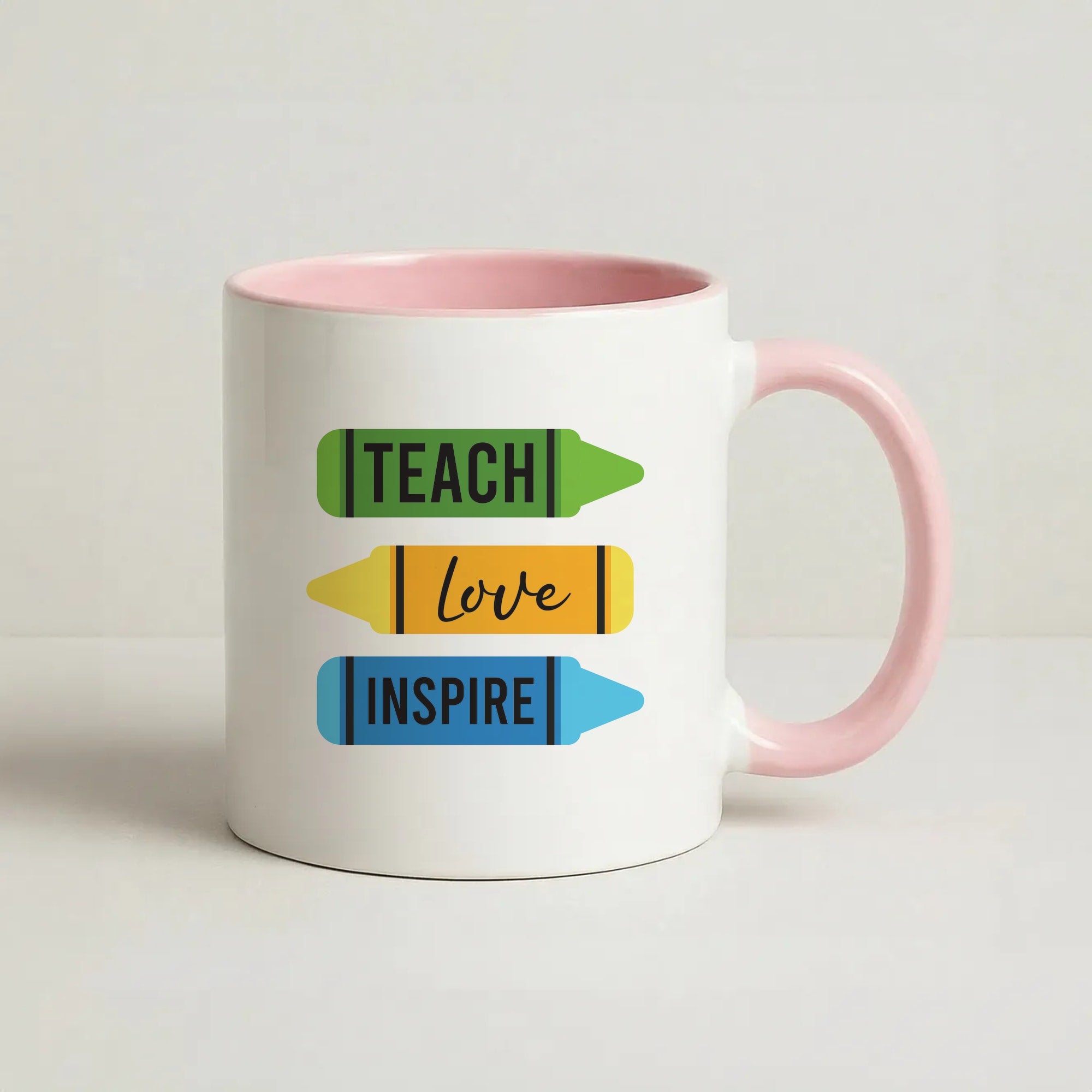 Teach, Love, Inspire Coffee Pink Mug