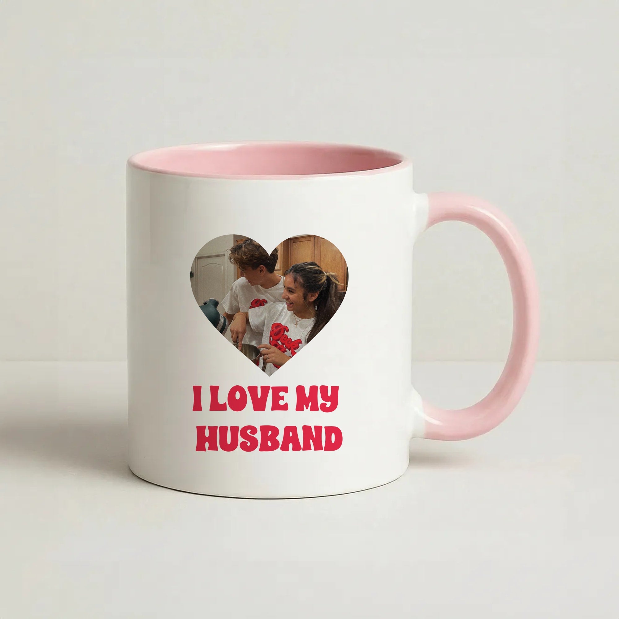 I Love My Husband - Personalised Couples Coffee Pink Mug