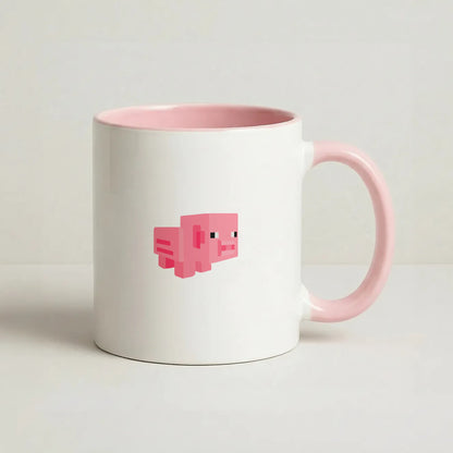 Mining Pig Coffee Pink Mug