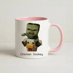 Chicken Jockey  Coffee Pink Mug