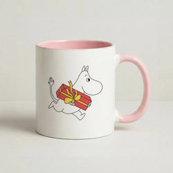 Red Present Moom Coffee Pink Mug