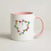 Cartoon Mouse Christmas Fairylights Heart Mug 2
