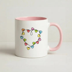 Cartoon Mouse Christmas Fairylights Heart Coffee Pink Mug