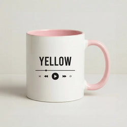 Yellow Music Player Coffee Pink Mug