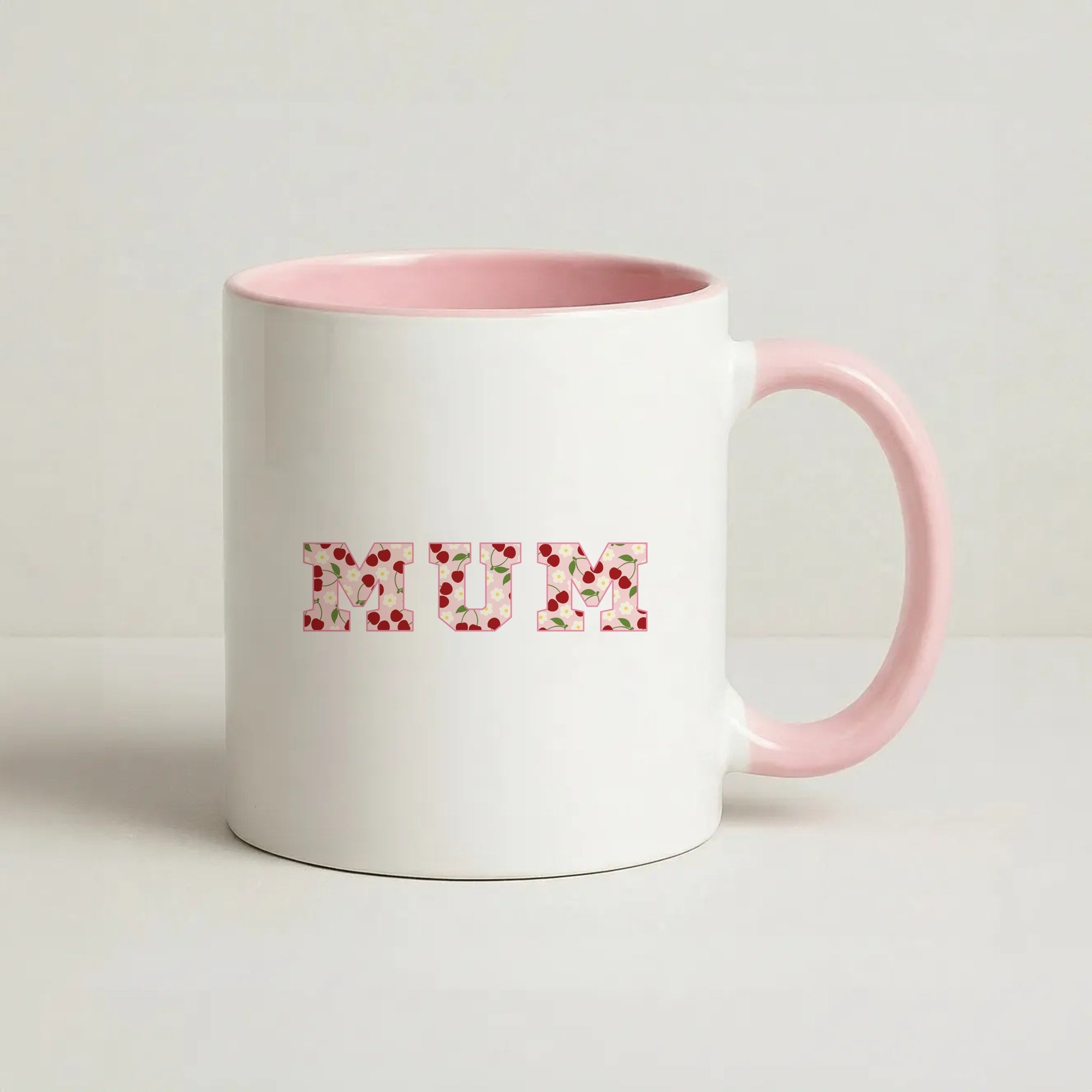 Floral Varsity Mum Coffee Pink Mug