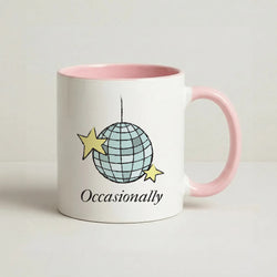 Ocasionally Discoball Coffee Pink Mug