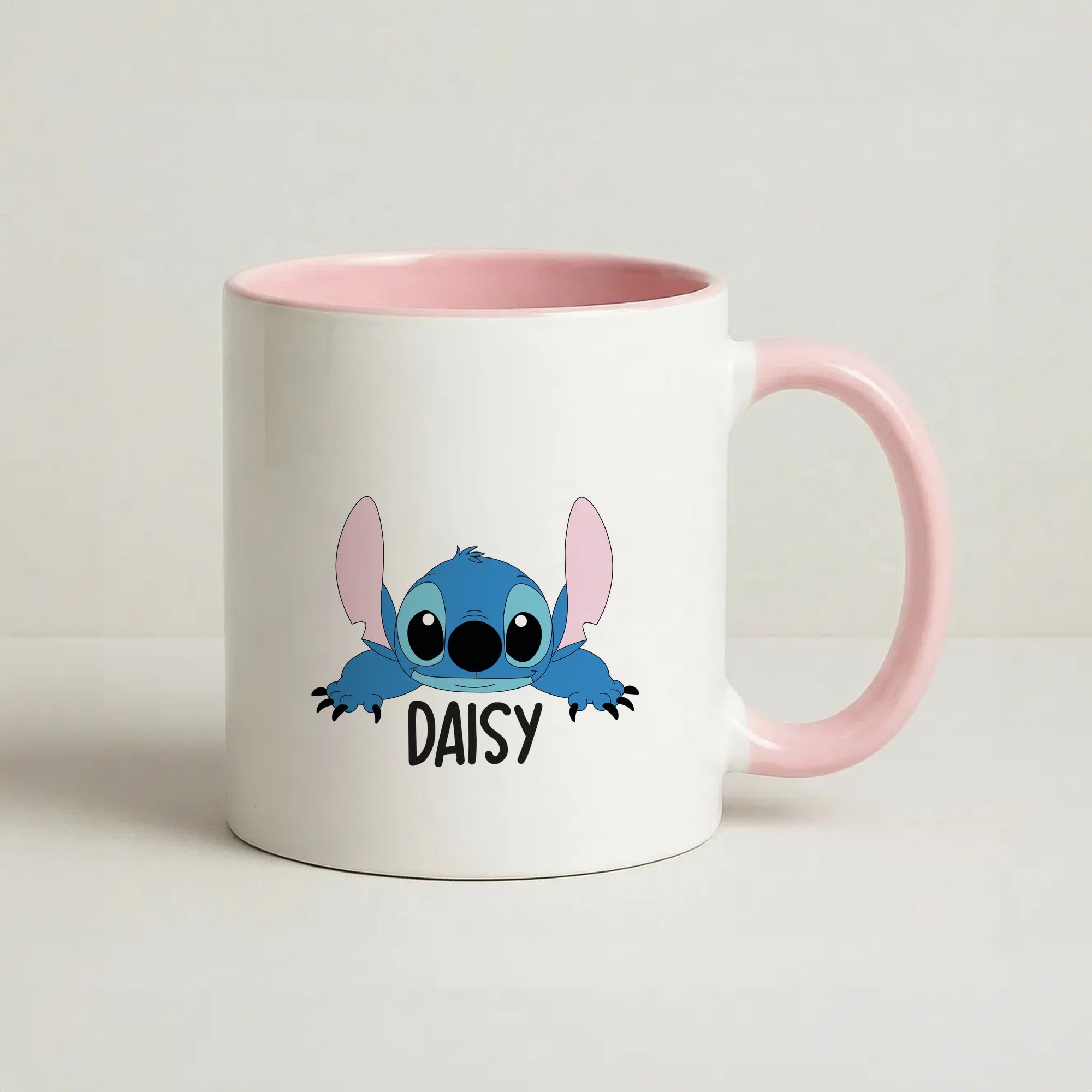 Blue Alien - Personalised Disney Coffee Pink Mug