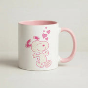 Cartoon Beagle Valentine Hearts Pattern Mug 2
