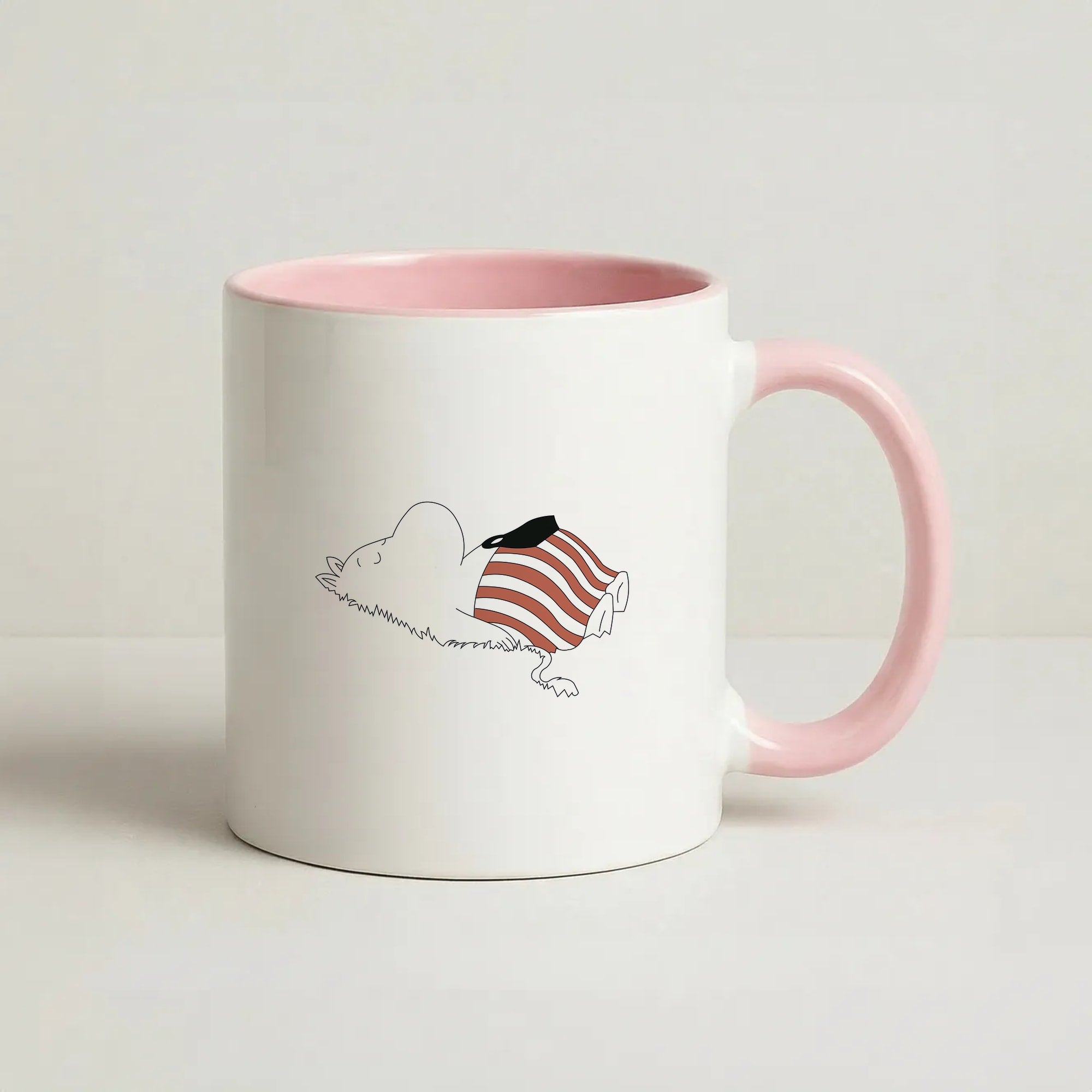 Moom On Grass Coffee Pink Mug