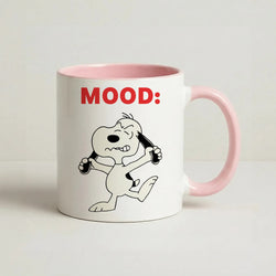 Mood Cartoon Beagle  Coffee Pink Mug