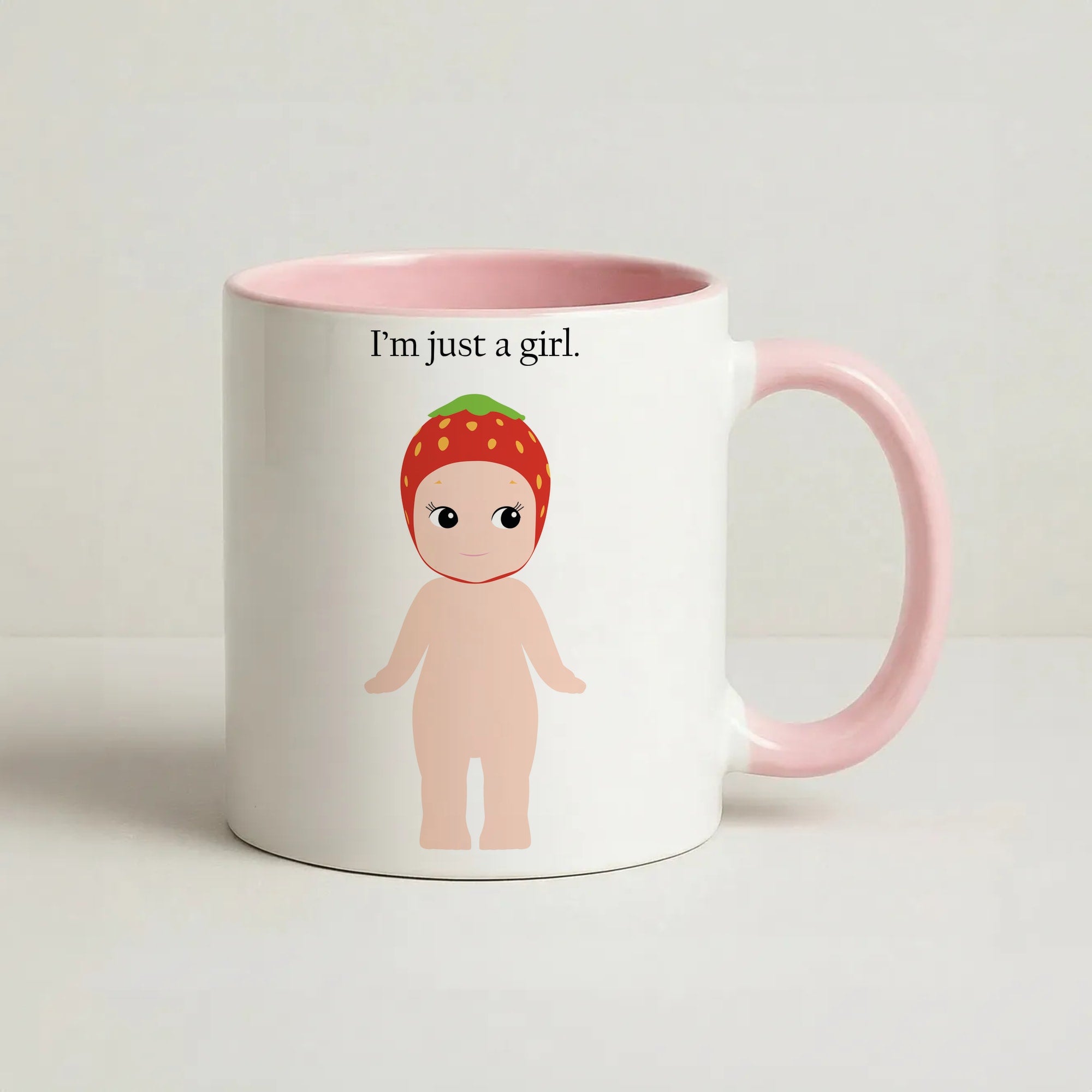 I'm Just A Girl Coffee Pink Mug