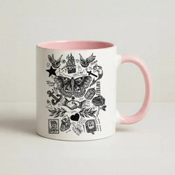 Harry Tattoos Coffee Pink Mug