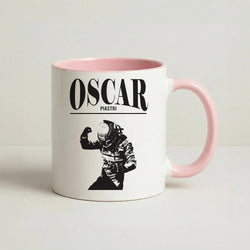 Oscar Orange And Black Coffee Pink Mug