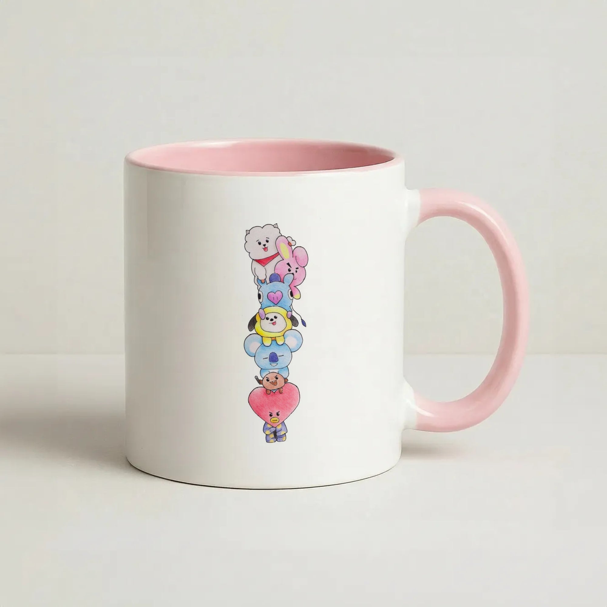 K-Pop Band BT21 Drawing Coffee Pink Mug