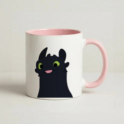 Black Fury Dragon Coffee Pink Mug