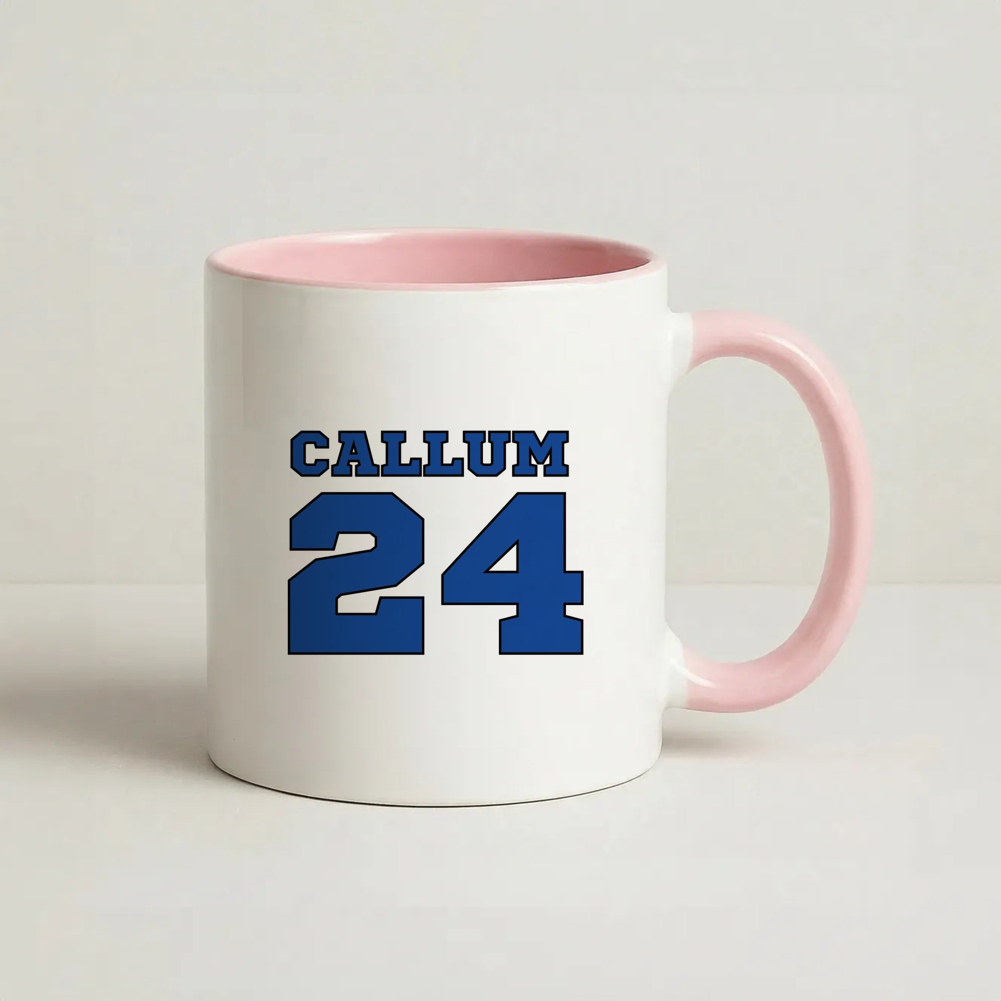 Dark Blue - Personalised Football Coffee Pink Mug