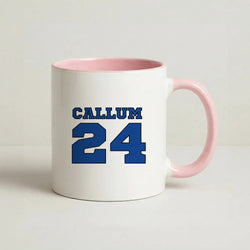 Dark Blue - Personalised Football Coffee Pink Mug
