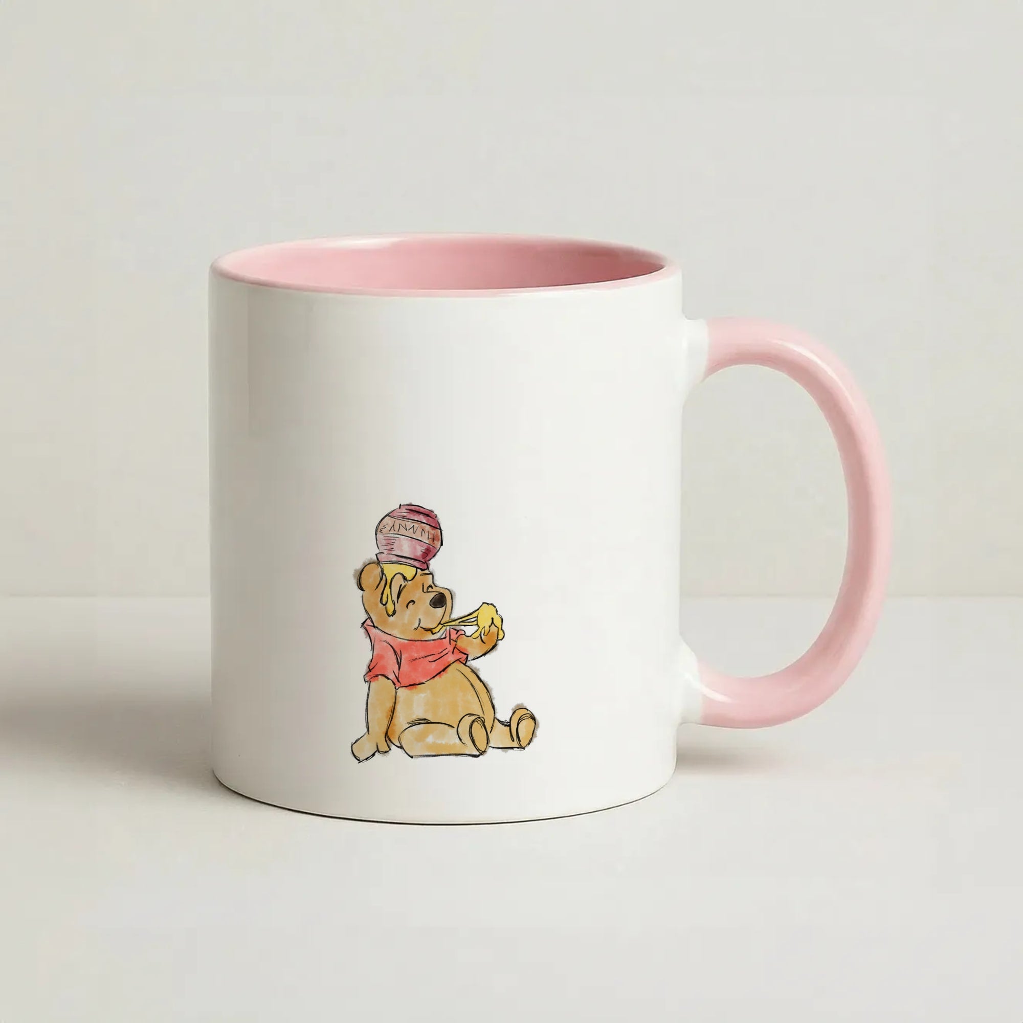 Winnie Sketch Coffee Pink Mug