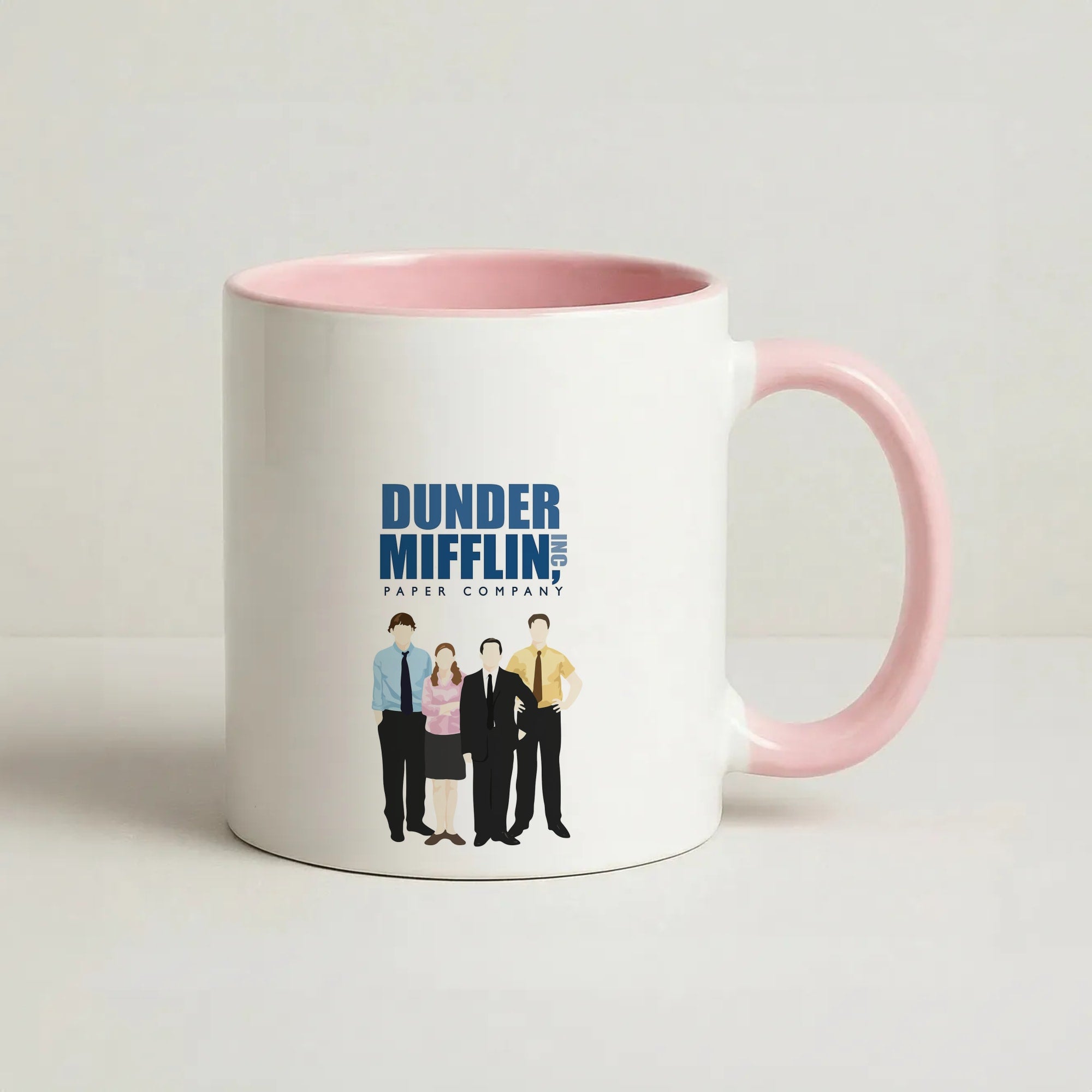 Office Cartoon - Dunder Mifflin Coffee Pink Mug