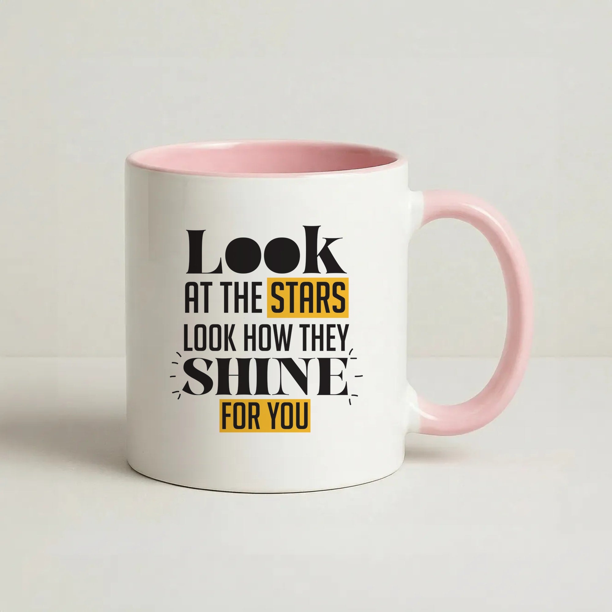 Look At The Stars Coffee Pink Mug